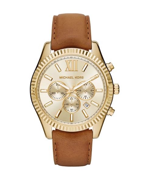 michael kors leather wrist watch|Michael Kors Watch leather women.